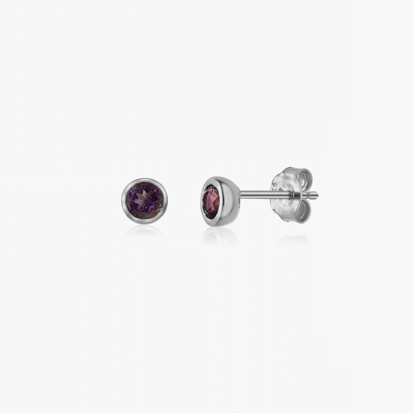 Cercei din argint Birthstone February - Ametist