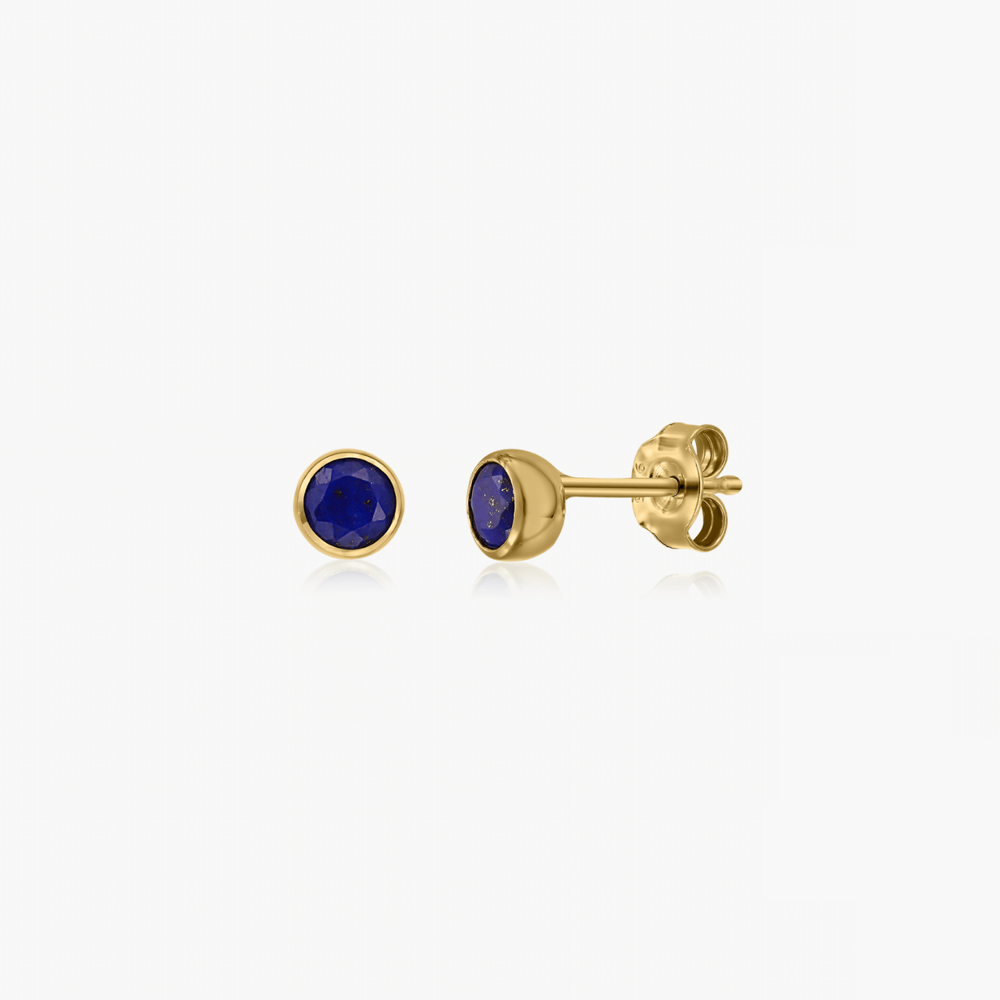 Cercei din argint Birthstone Golden September - Lapis Lazuli