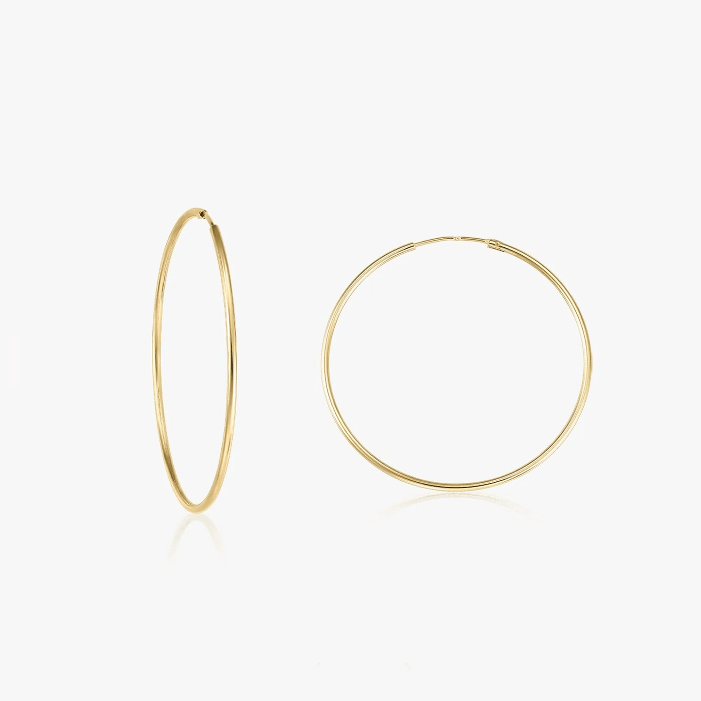 Cercei din argint Gold Large Hoops - 40 mm