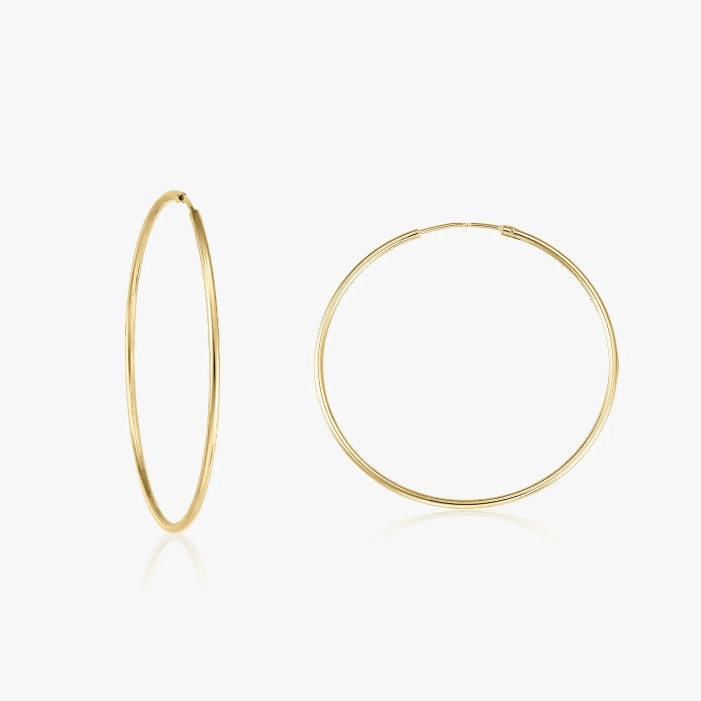 Cercei din argint Gold Large Hoops - 60mm