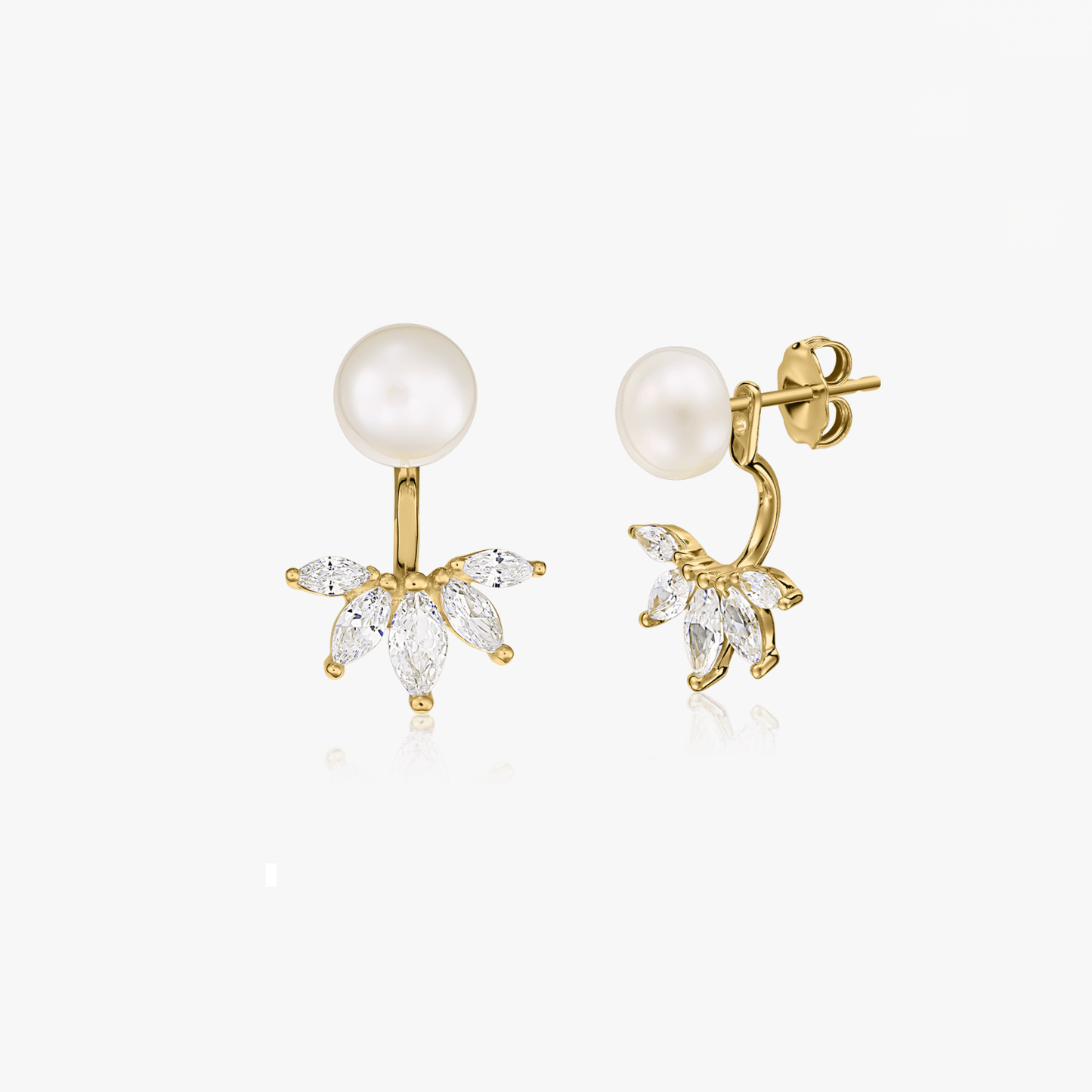 Cercei din argint Golden Day to Night - Perle Naturale