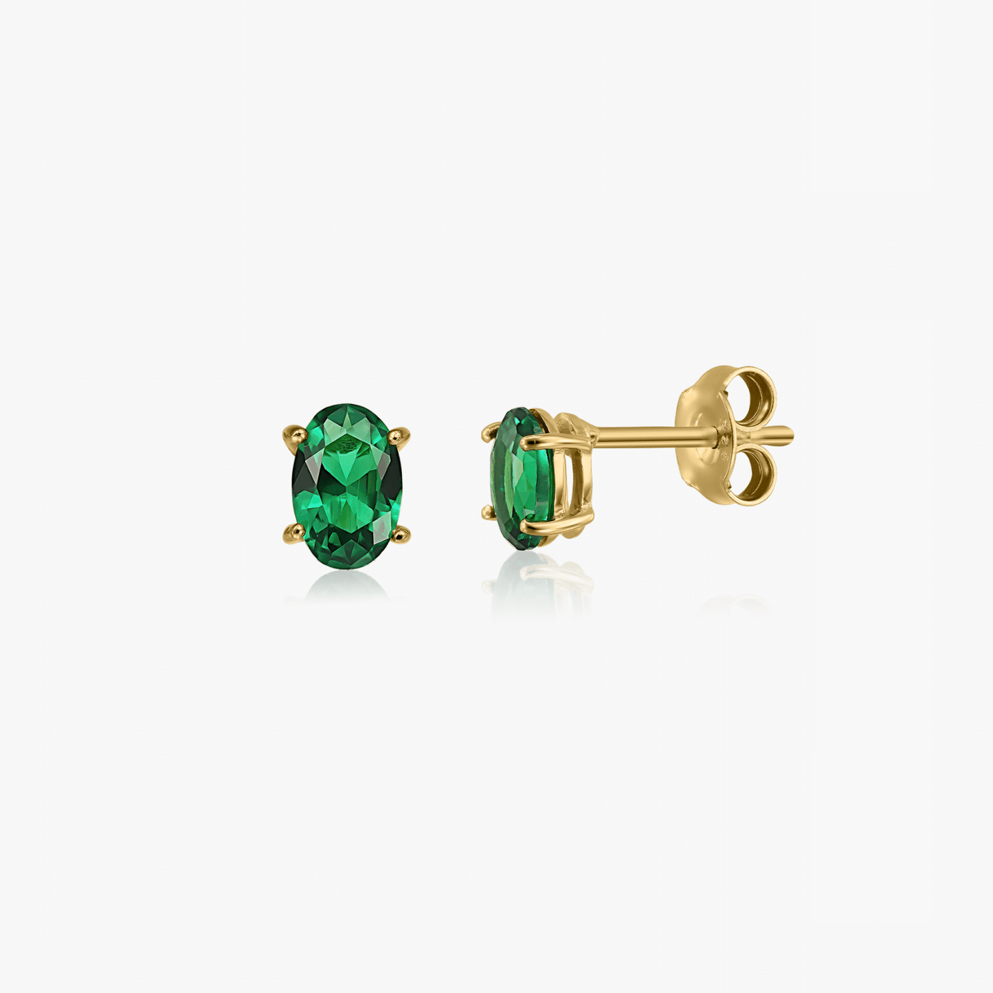 Cercei din argint Golden Reina - Zirconiu Verde