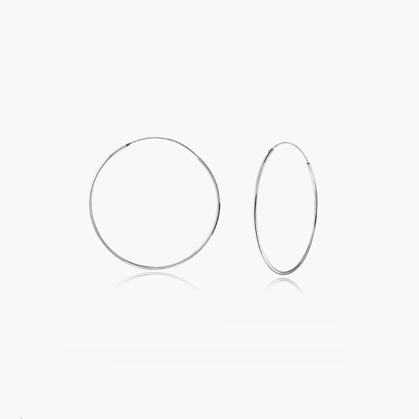 Cercei din argint Large Hoops - 40mm
