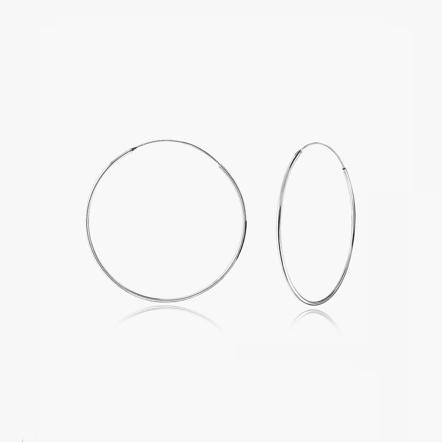 Cercei din argint Large Hoops - 50 mm