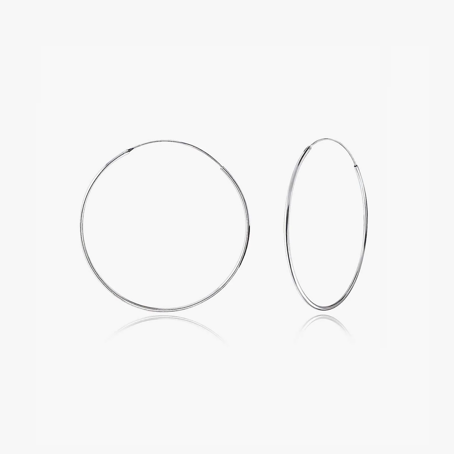 Cercei din argint Large Hoops - 55 mm