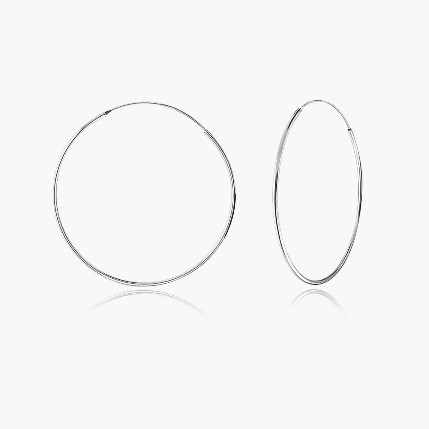 Cercei din argint Large Hoops - 60mm