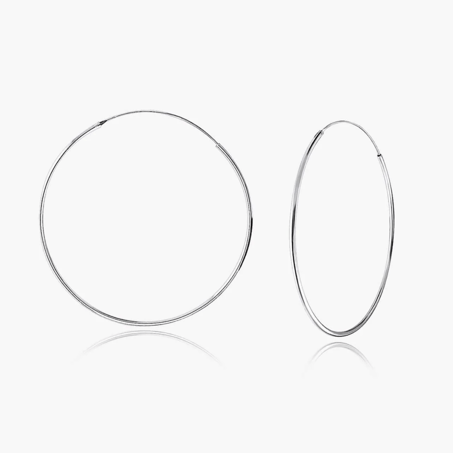 Cercei din argint Large Hoops - 80mm
