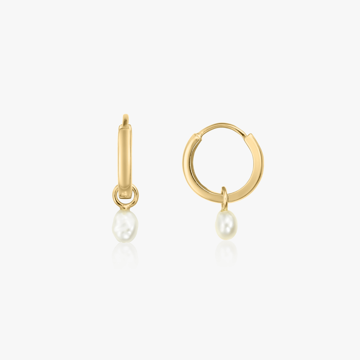 Cercei din argint Little Golden Drop - Perle Naturale