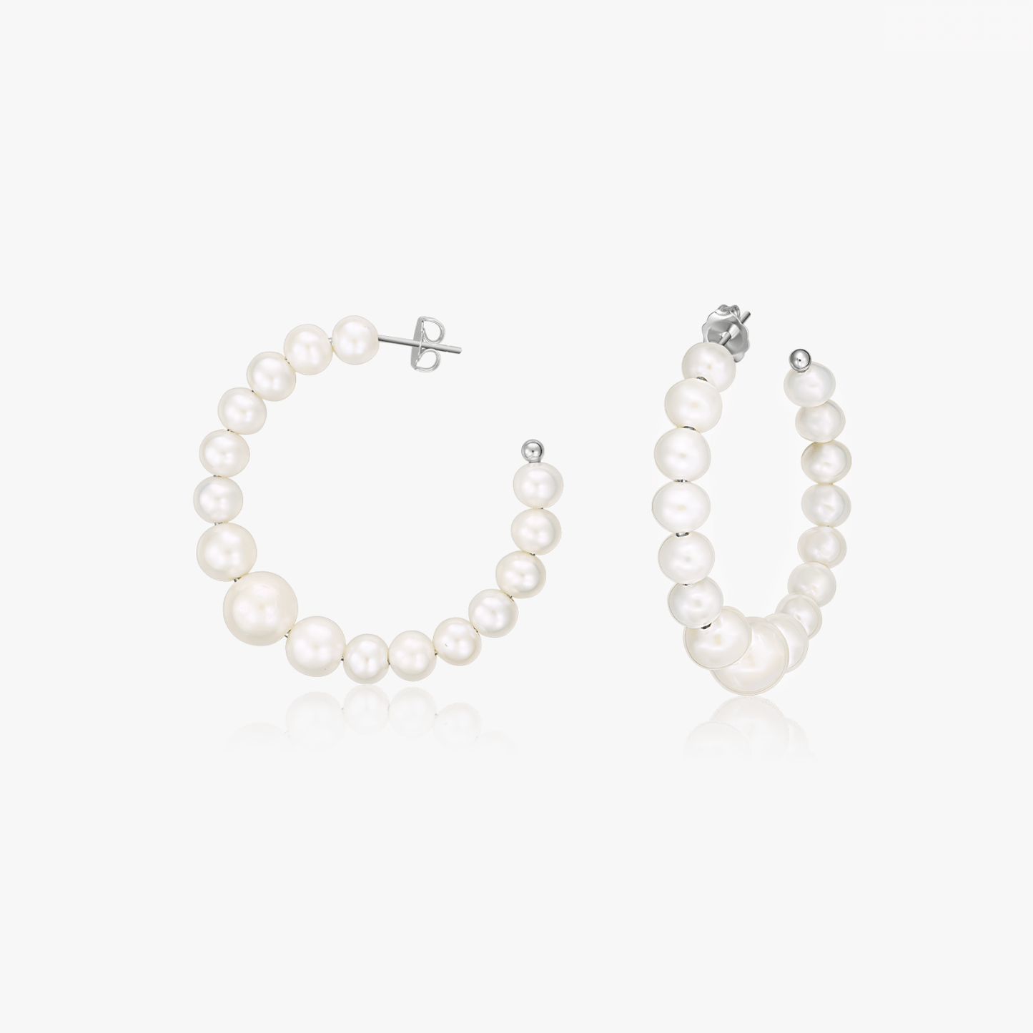 Cercei din argint Pearl Hoops - Perle NaturaleCercei din argint Pearl Hoops - Perle Naturale