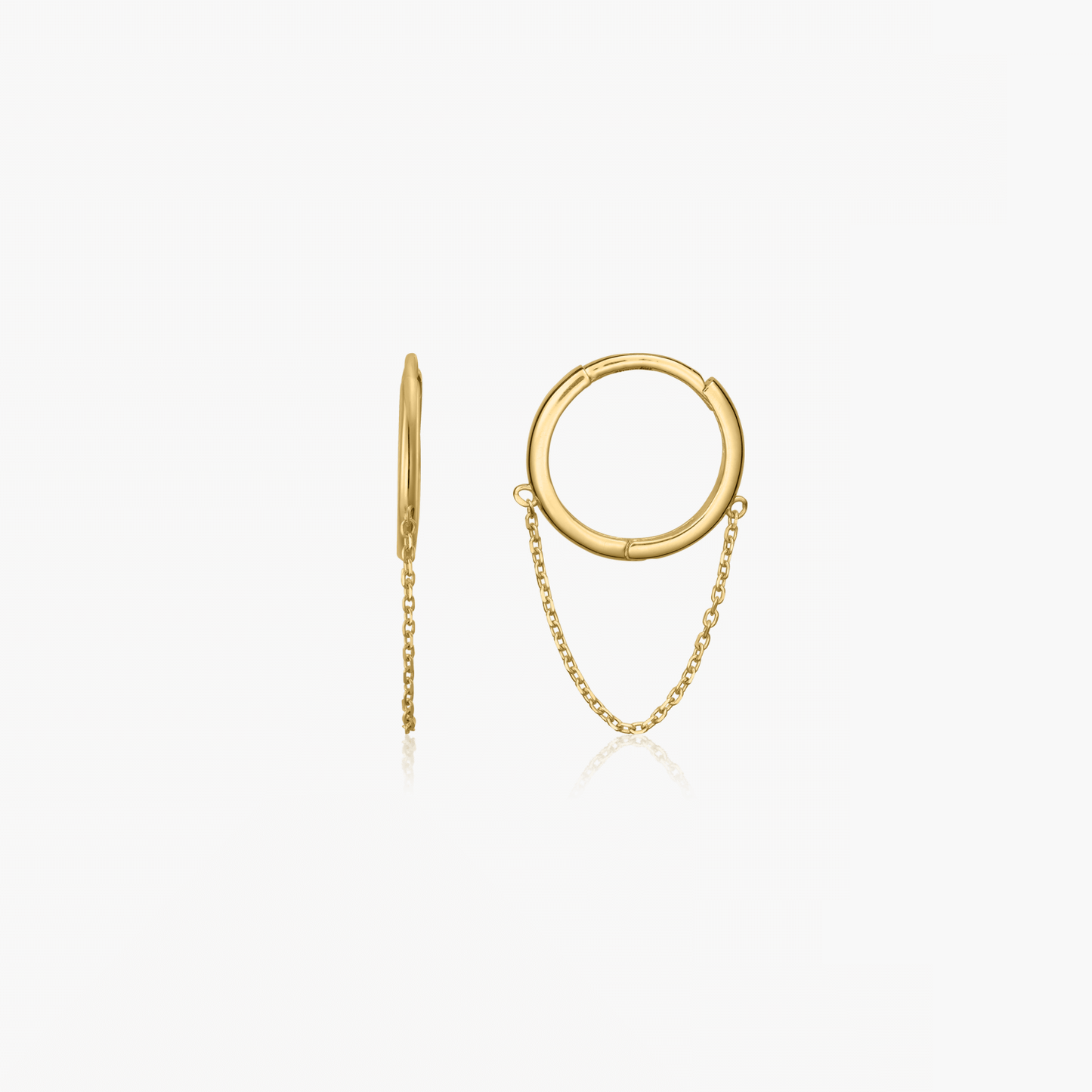 Cercei din aur Chained Hoops