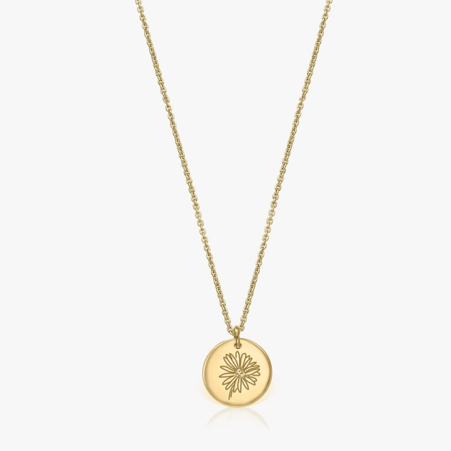 Colier din argint Birth Flower Golden - April Daisy