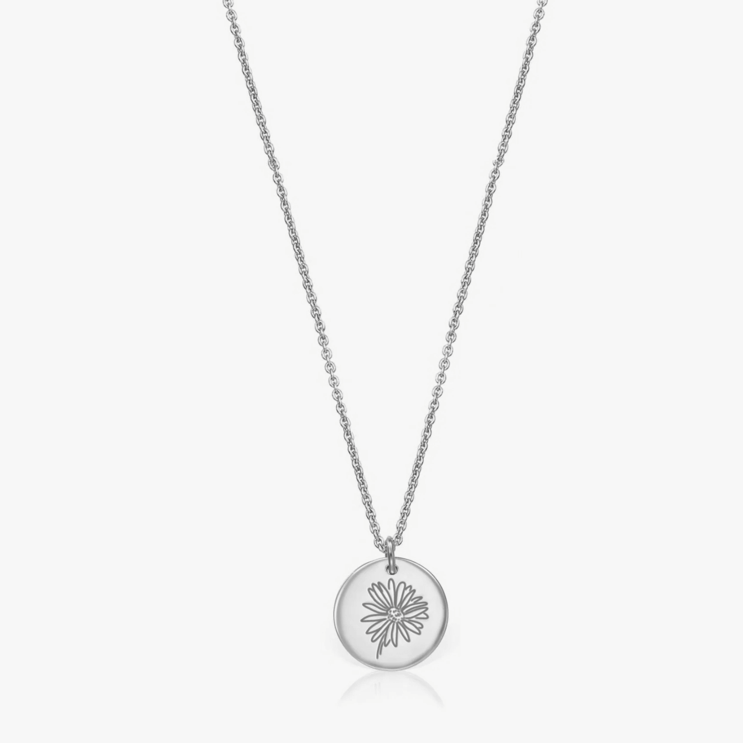 Colier din argint Birth Flower Silver - April Daisy