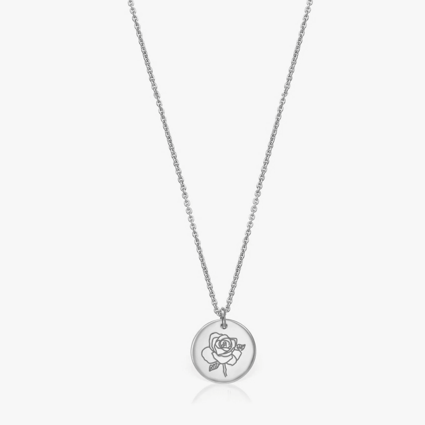 Birth Flower Silver nyaklánc - Júniusi Rózsa - Indira