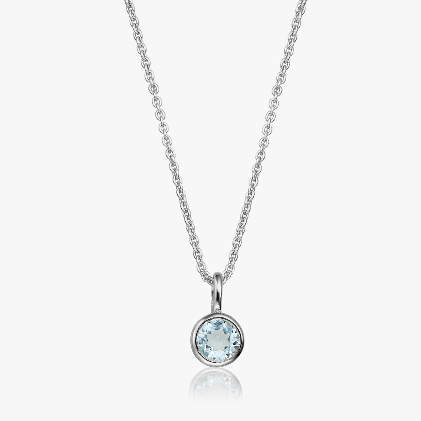 Ezüst Birthstone Nyaklánc December - Kék Topáz - Indira