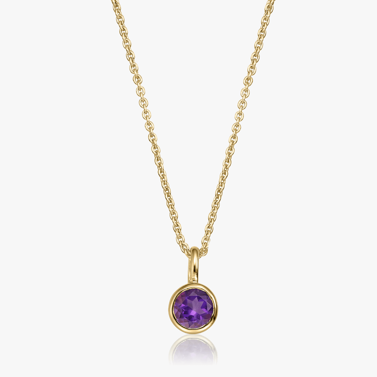 Colier din argint Birthstone Golden February - Ametist
