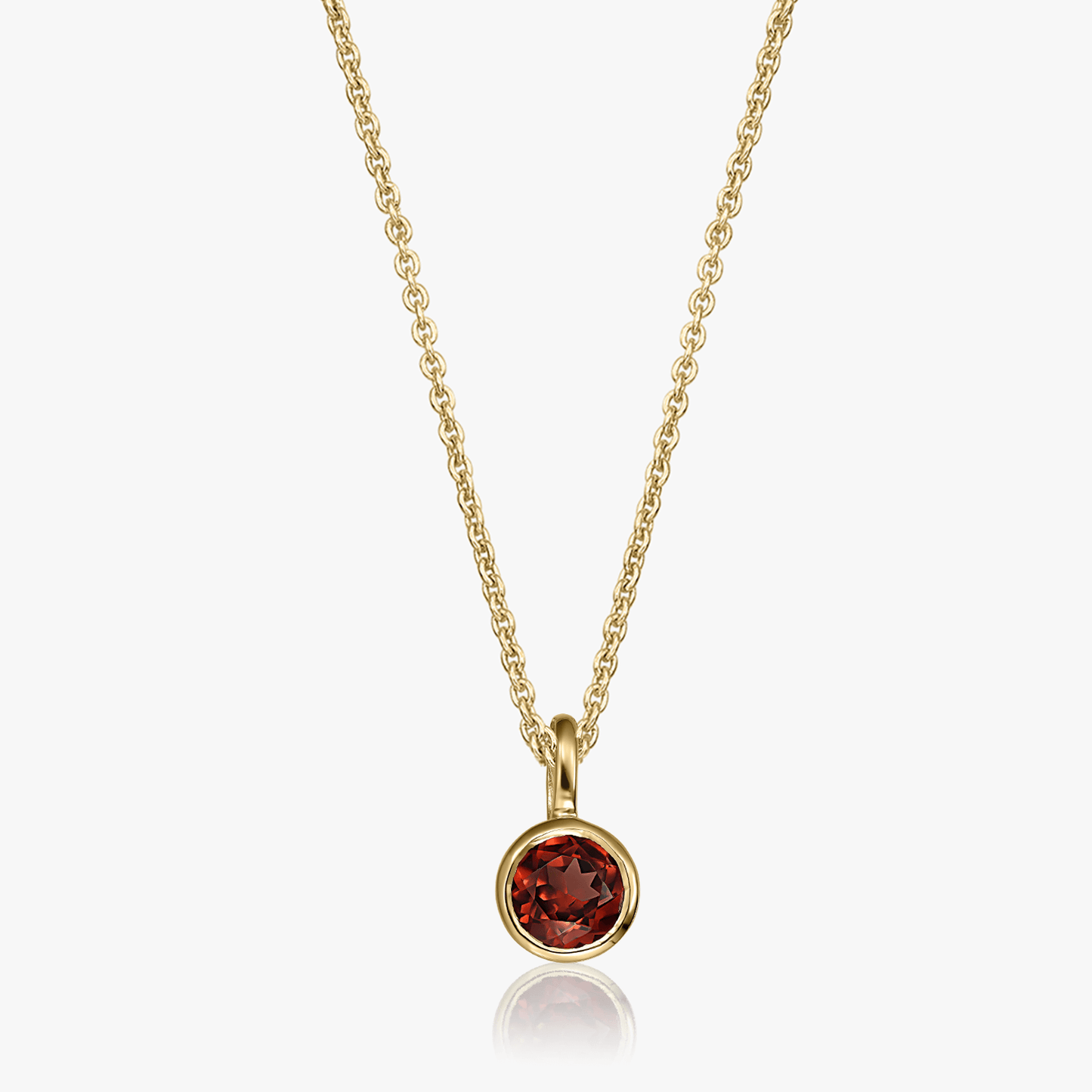 Colier din argint Birthstone Golden January - Granat