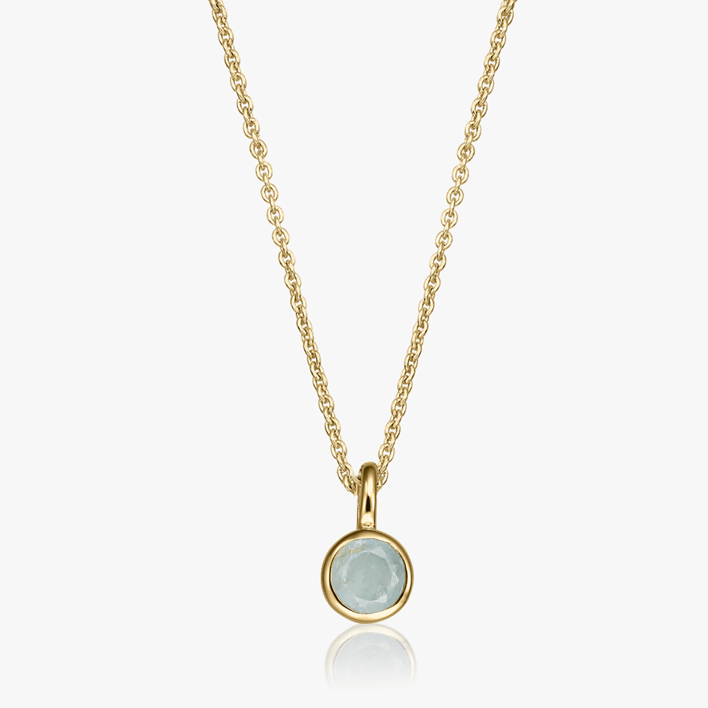 Colier din argint Birthstone Golden March - Acvamarin
