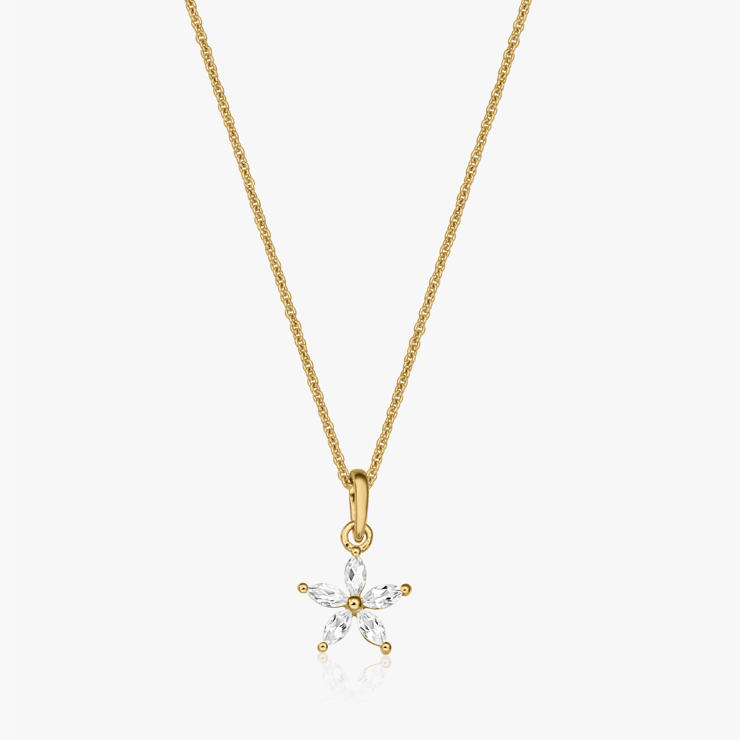 Colier din argint Golden Blossom - Topaz Alb