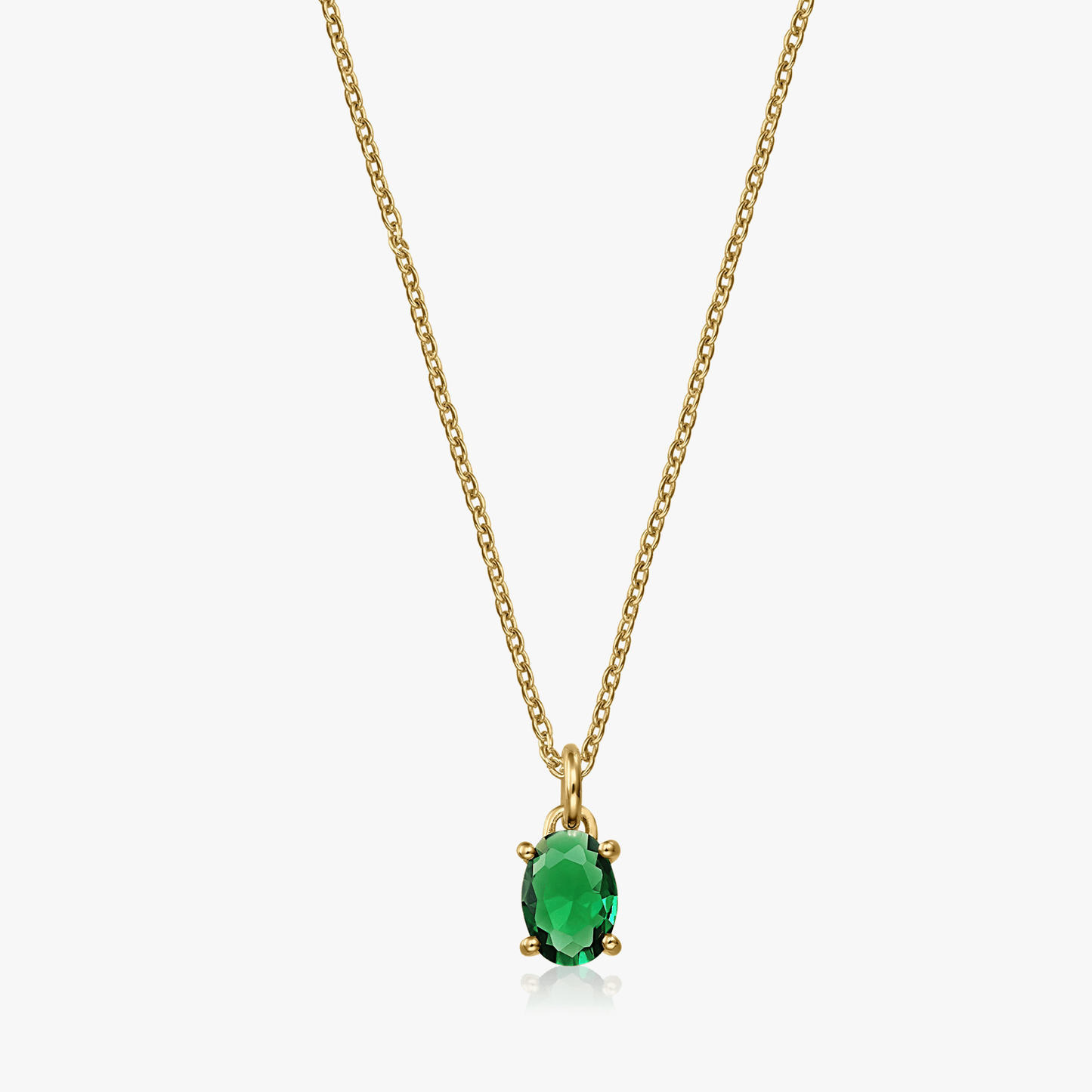 Colier din argint Golden Reina - Zirconiu Verde