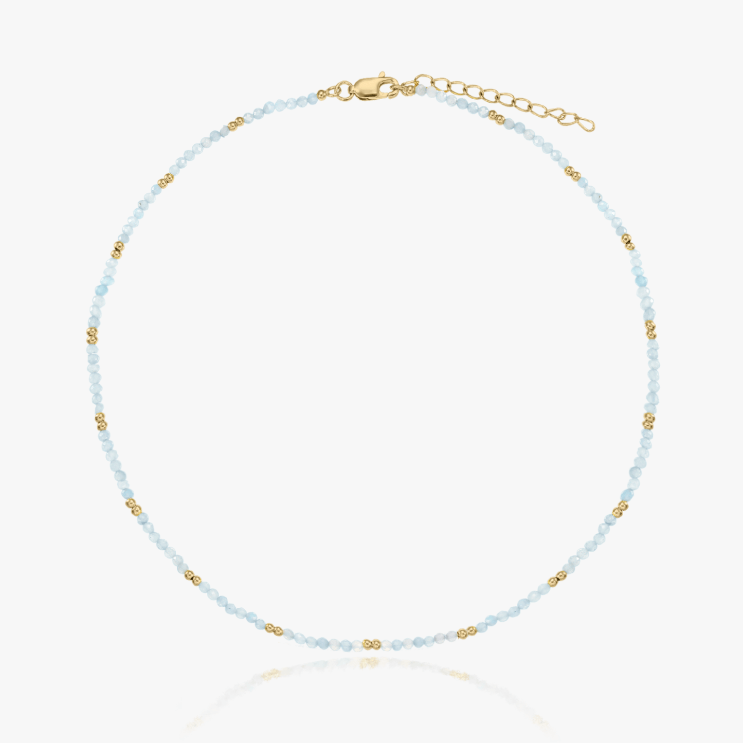 Colier din argint Golden SummerScape - Acvamarin
