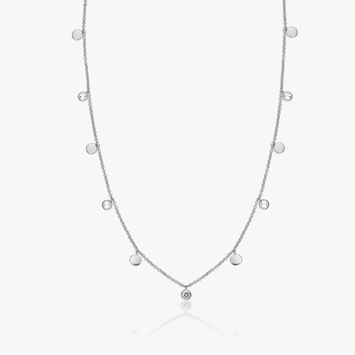 Colier din argint Noora - Topaz Alb - Indira