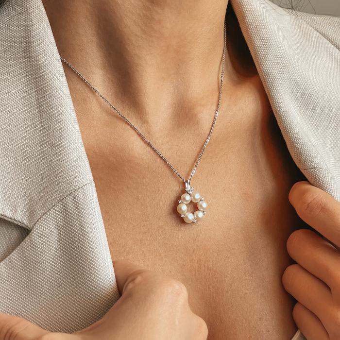 Colier din argint Pearl Crown - Perle Naturale