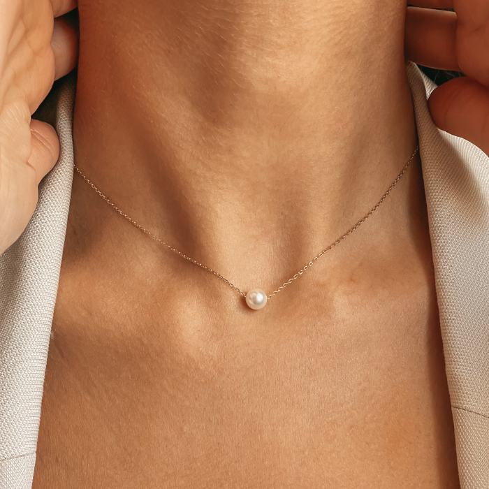 Colier din argint Golden Ruth - Perle Naturale - Indira