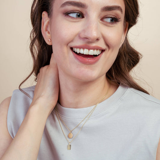 Pandantiv din aur Round 10 mm - gravabil - Indira