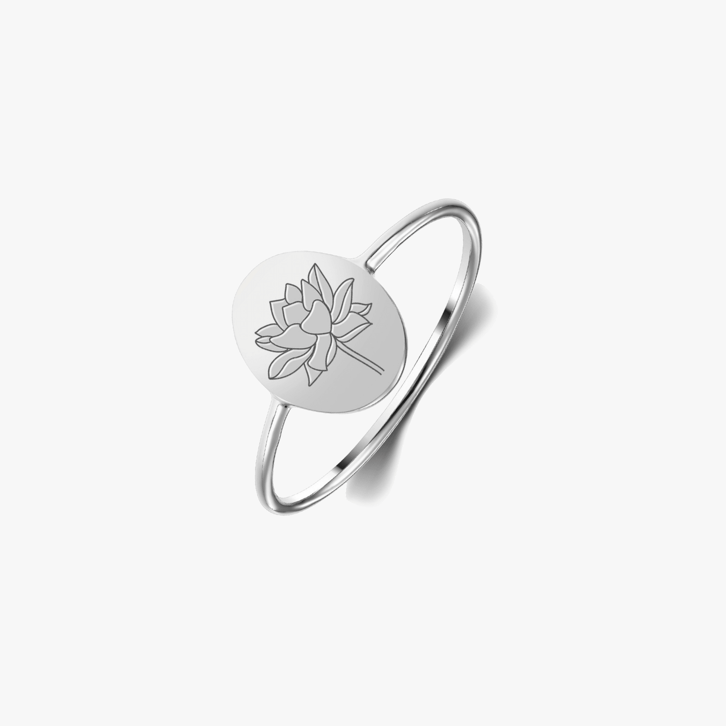 Inel din argint Birth Flower - July Lotus