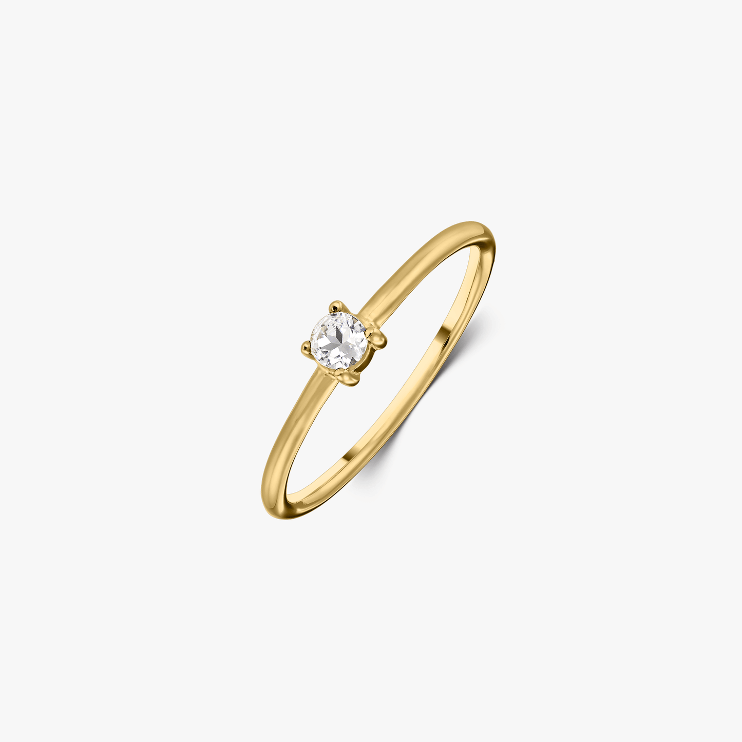 Inel din argint Birthstone Golden April - Topaz Alb
