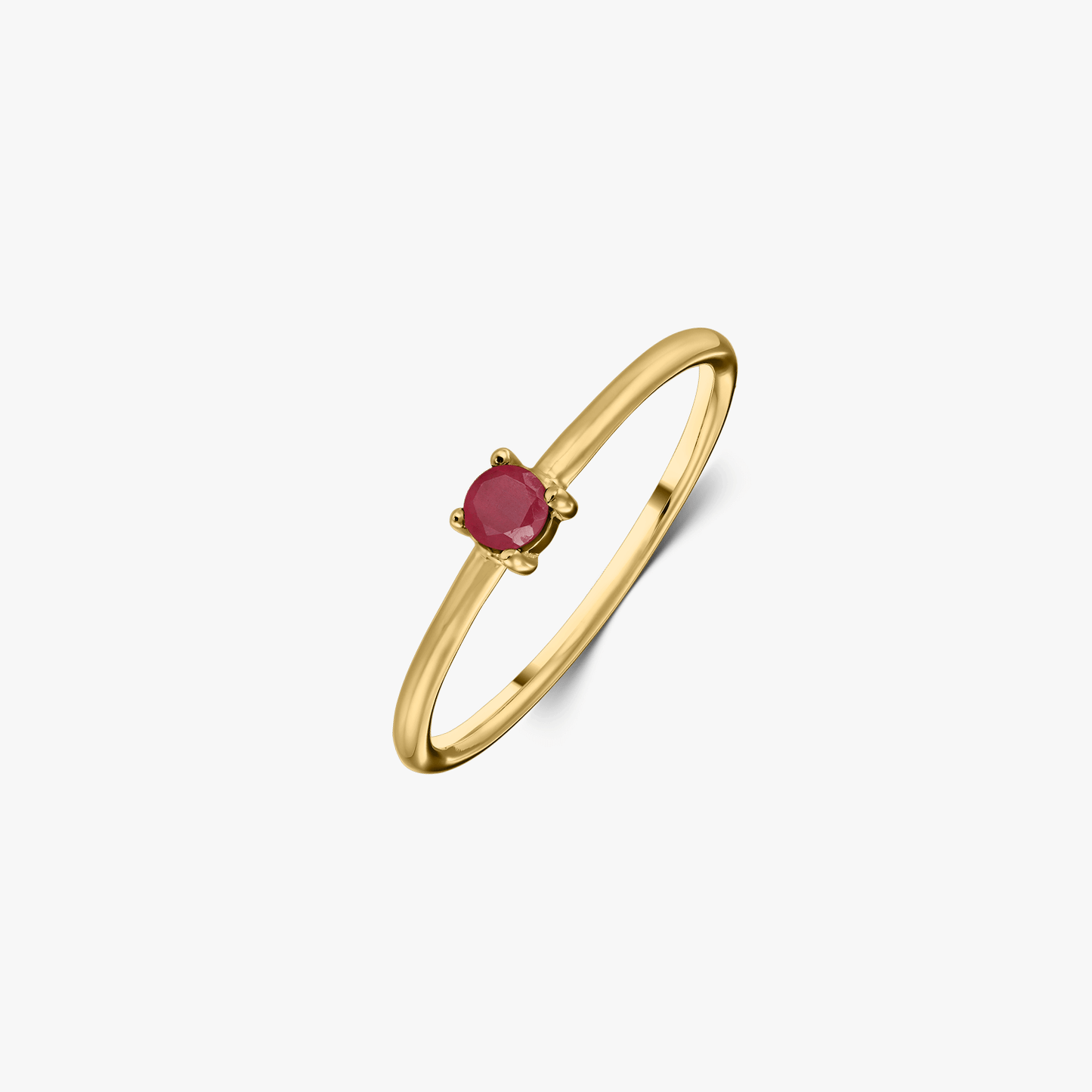 Inel din argint Birthstone Golden July - Rubin