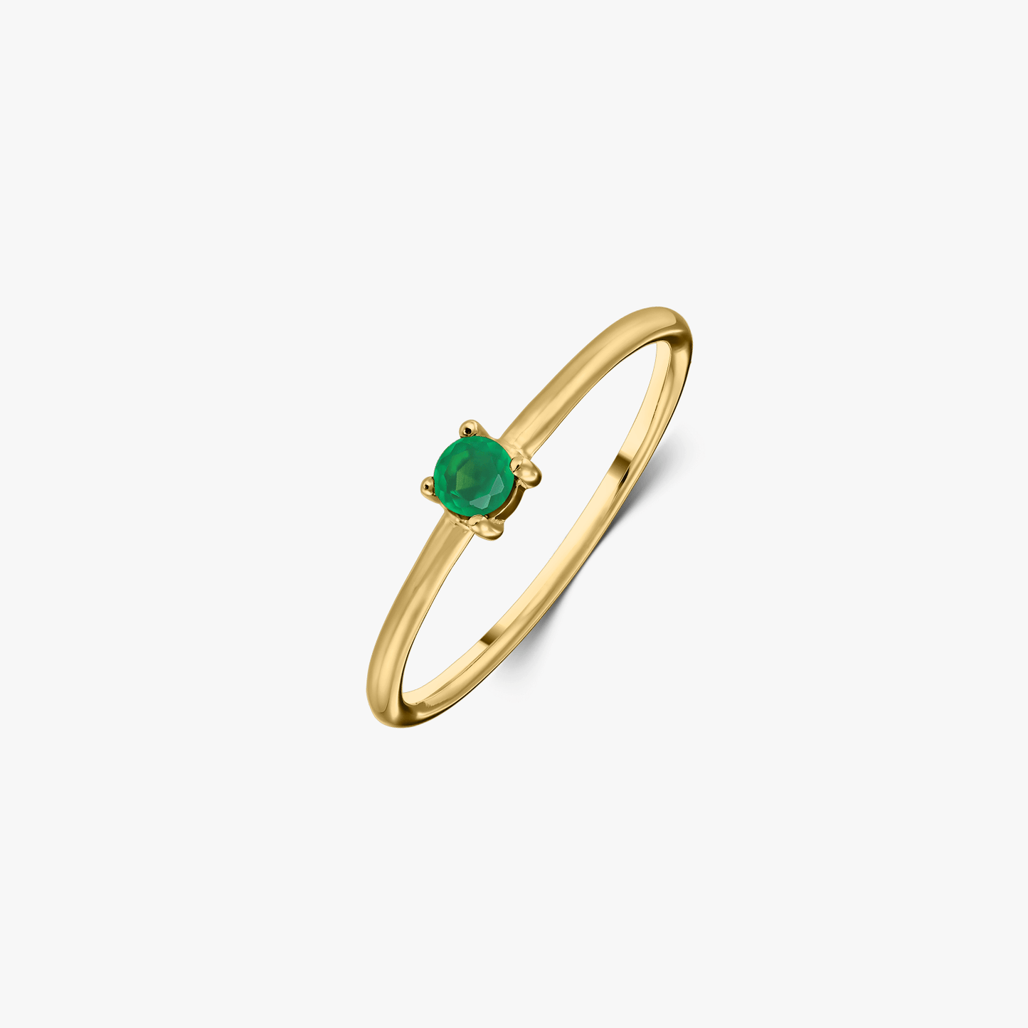 Inel din argint Birthstone Golden May - Onix Verde