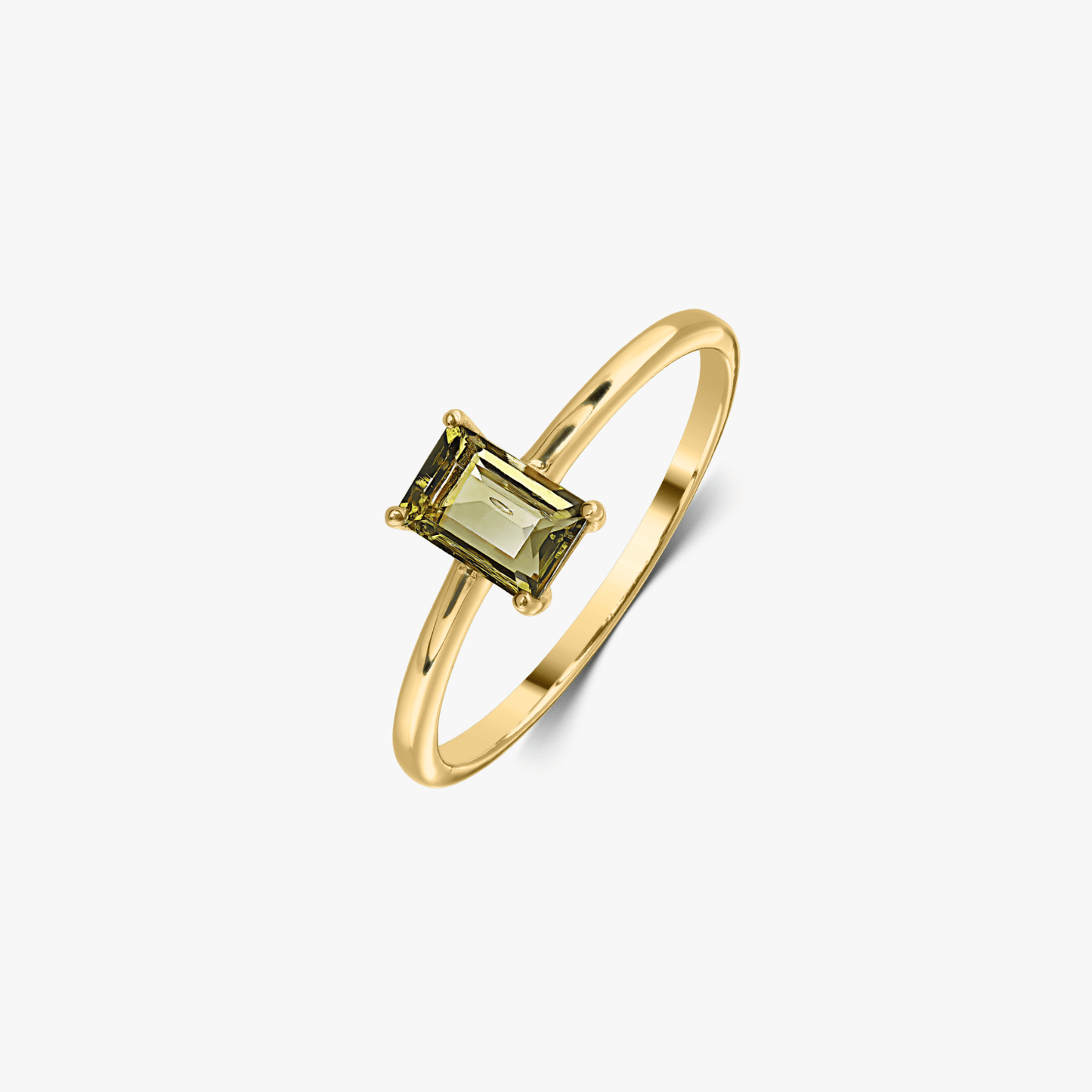 Inel din argint Golden Tessa - Moldavit