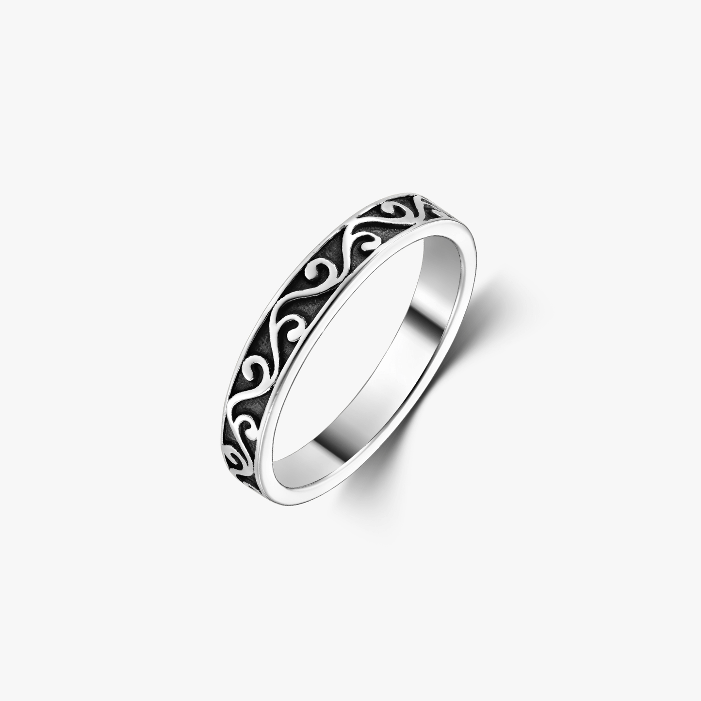 Inel din argint Oriental Waves
