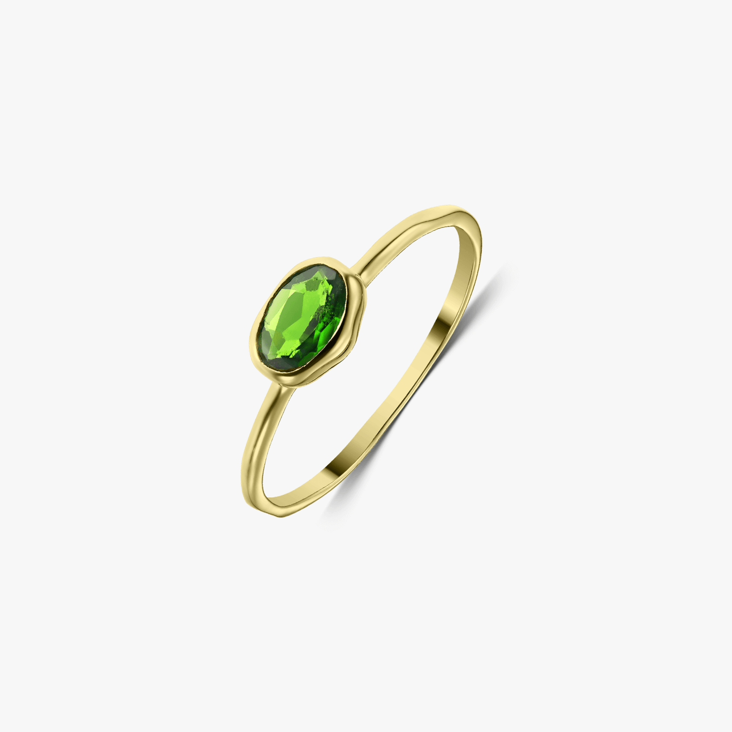 Inel din argint Petite Golden - Crom Diopsid