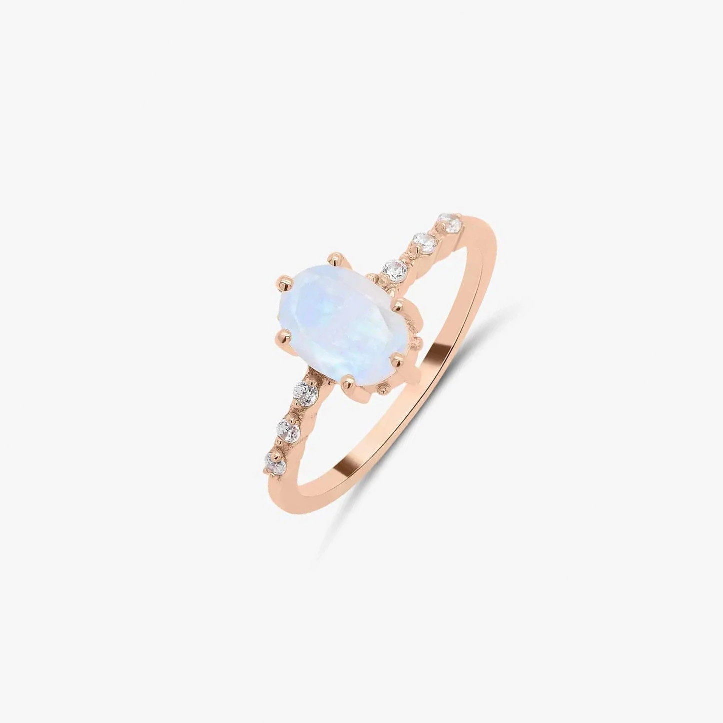 Inel din argint Rose Gold Selah - Piatra Lunii