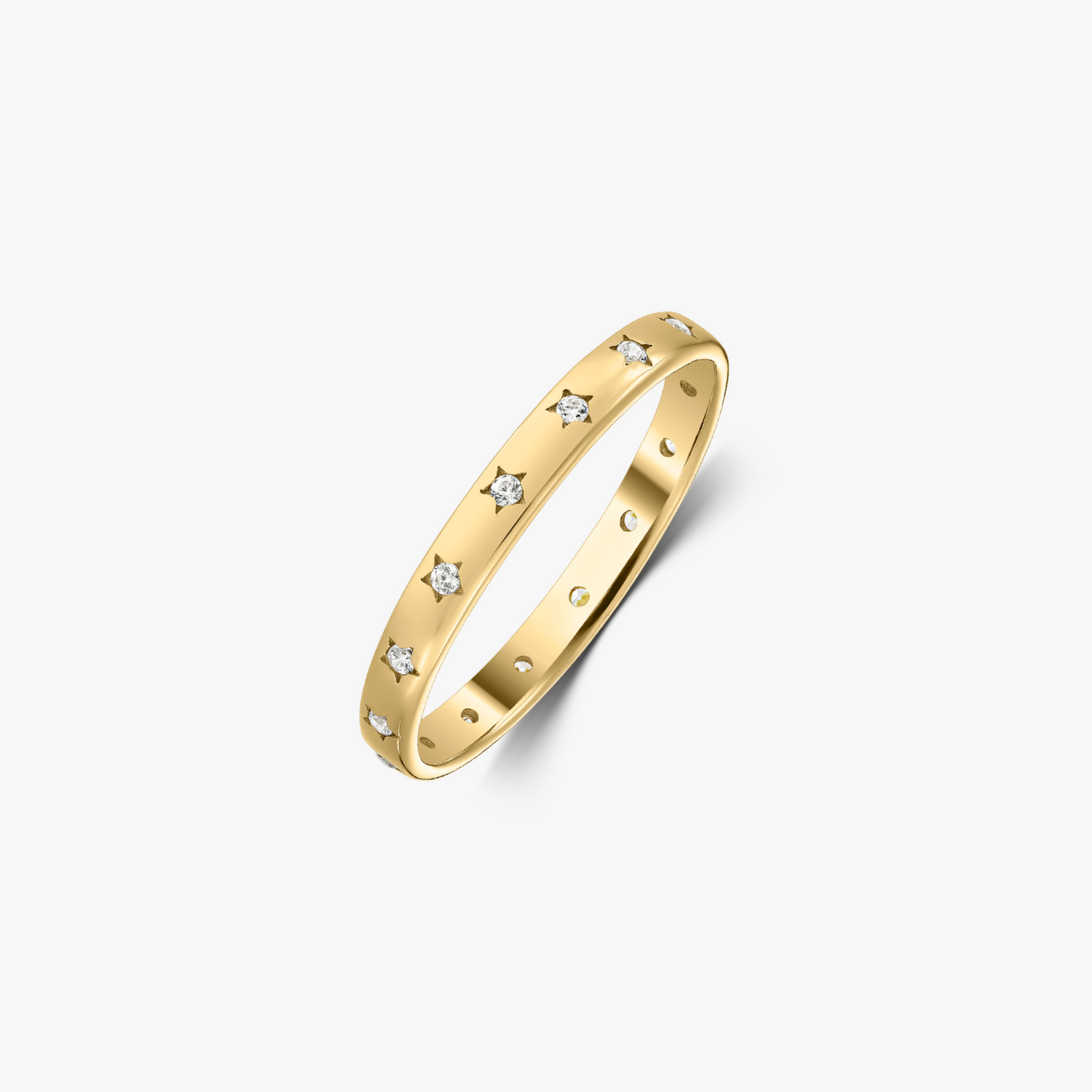 Inel din argint Stargaze Golden - Zirconiu