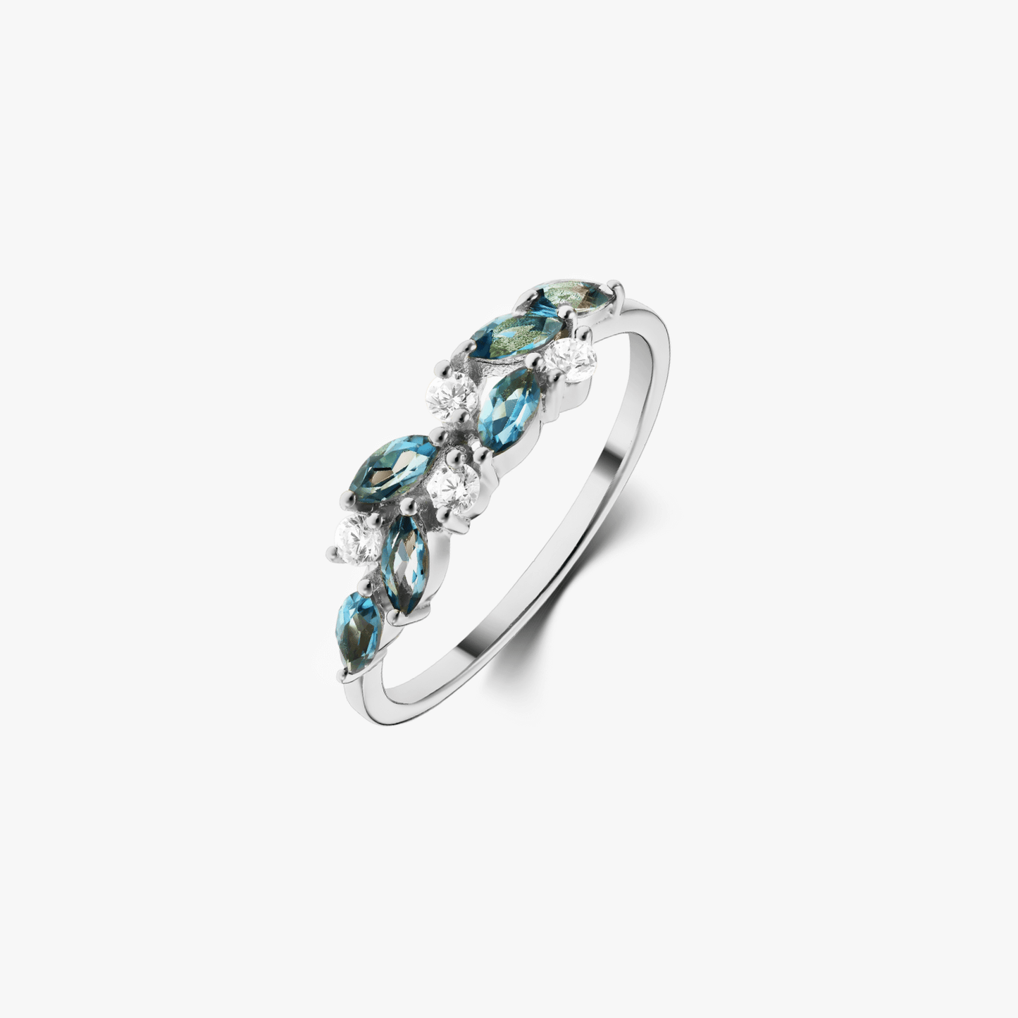 Inel din argint Verdure - Topaz Albastru London