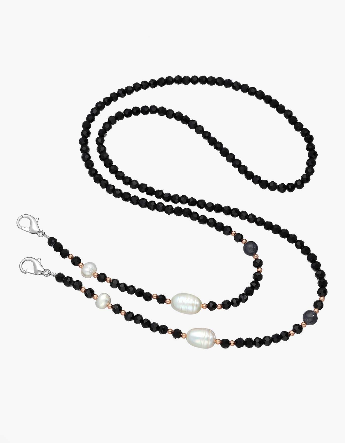 Lanț pentru ochelari Black Drops - Perle Naturale