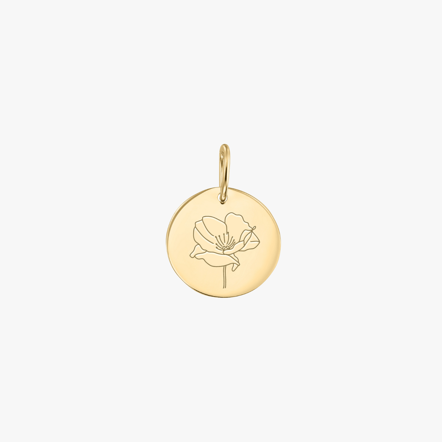 Pandantiv din aur Birth Flower - August Poppy