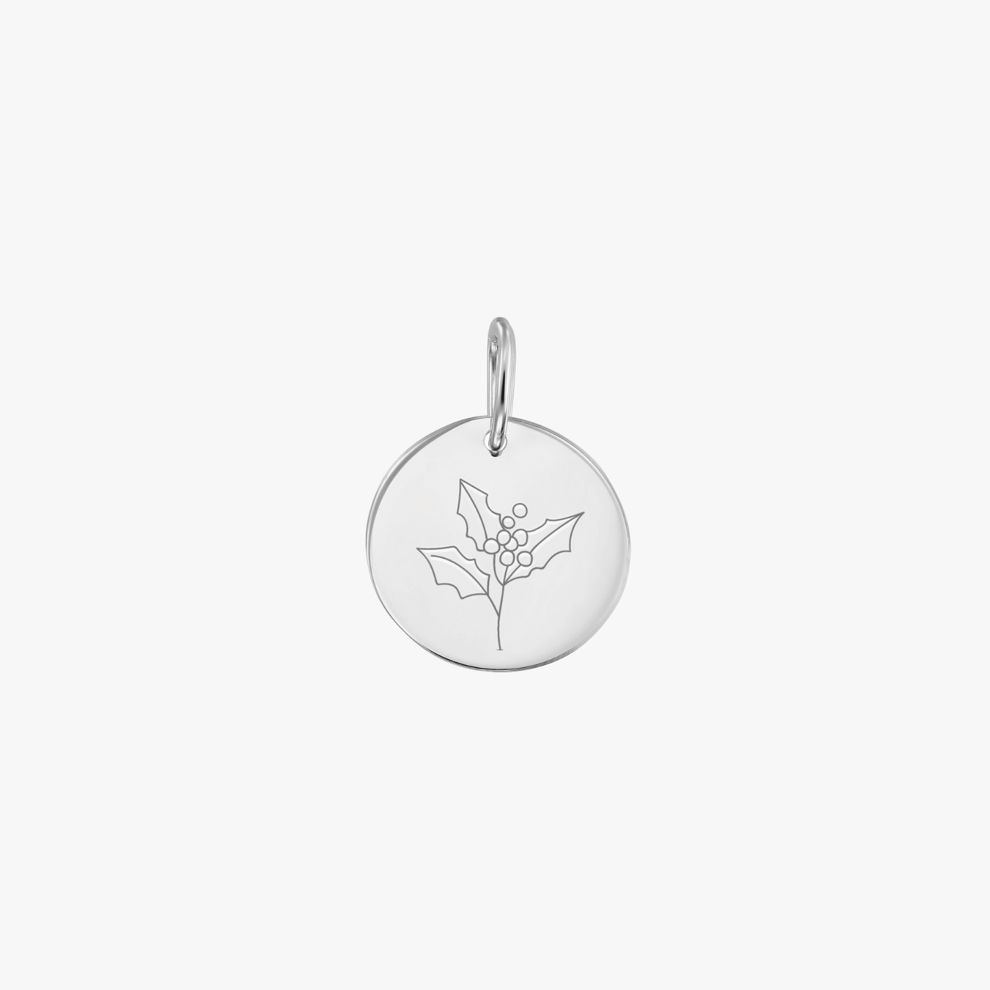 Pandantiv din aur alb Birth Flower - December Holly