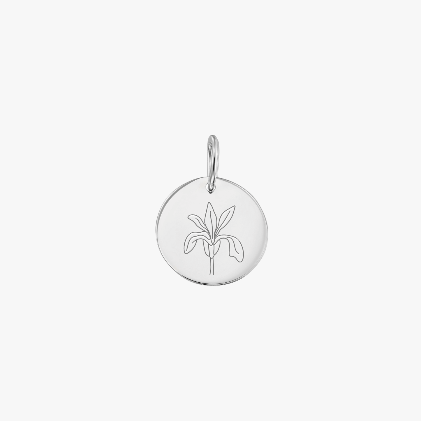 Pandantiv din aur alb Birth Flower - February Iris