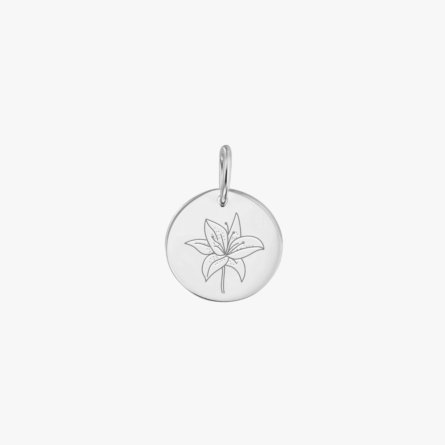 Pandantiv din aur alb Birth Flower - May Lily