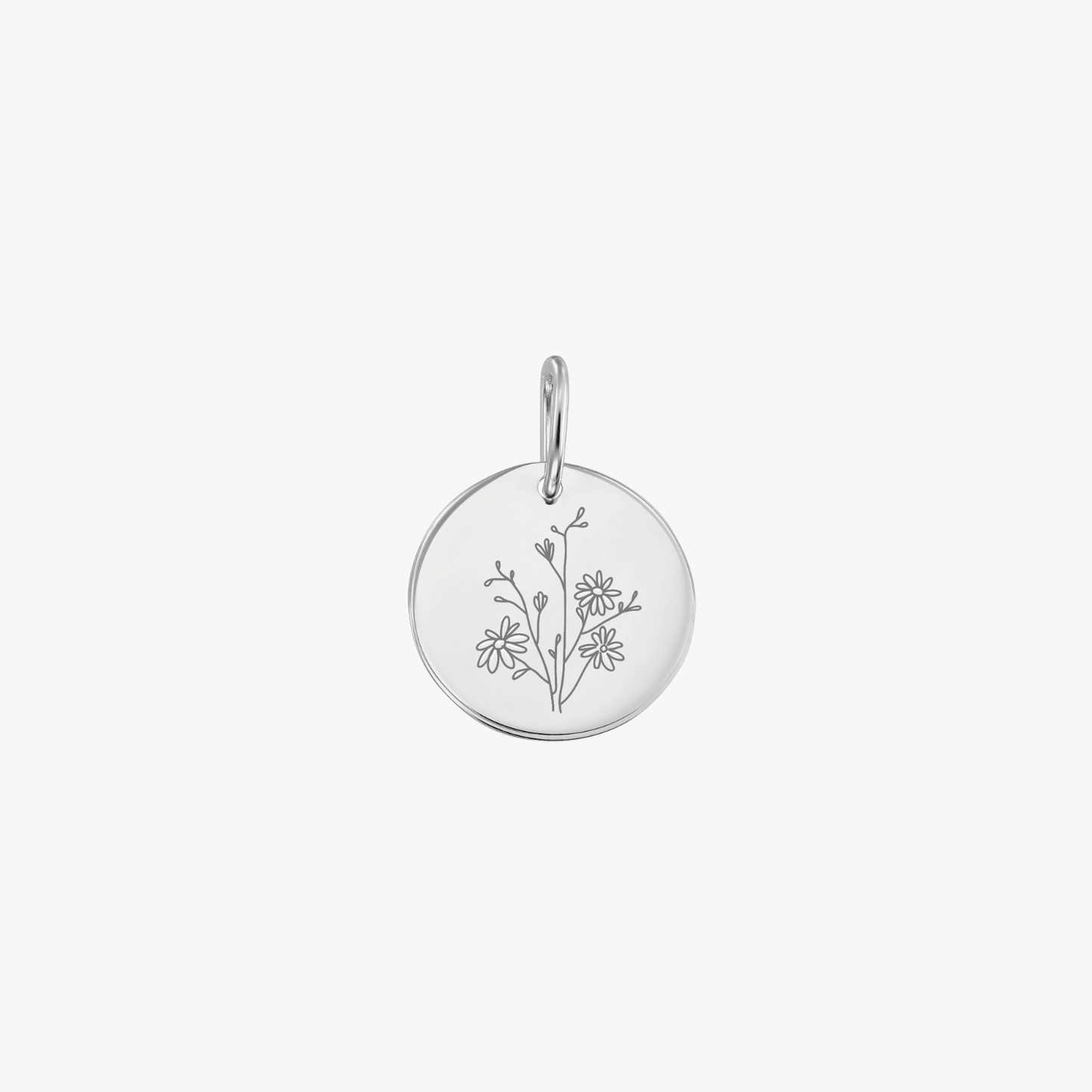 Pandantiv din aur alb Birth Flower - September Aster