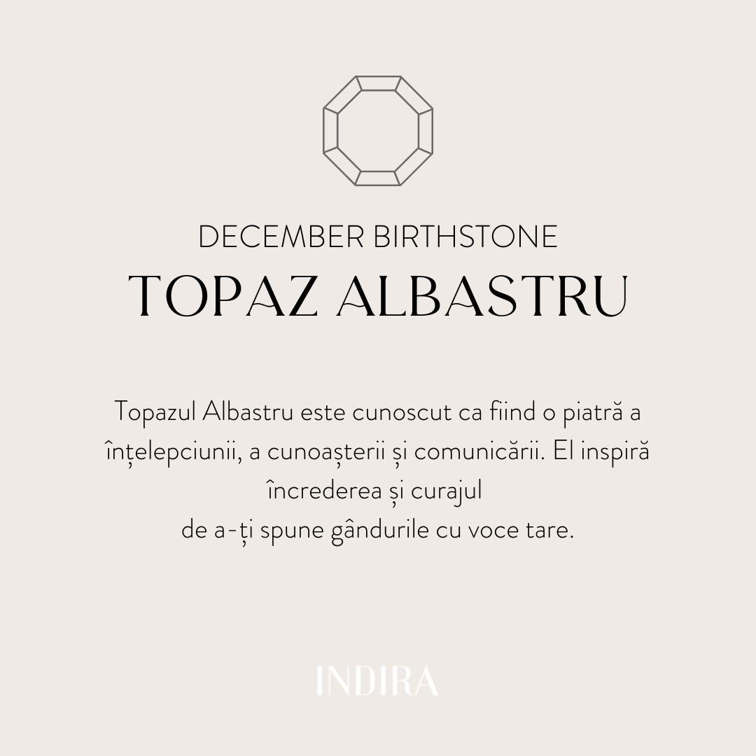 Brățară din argint Birthstone Golden December - Topaz Albastru