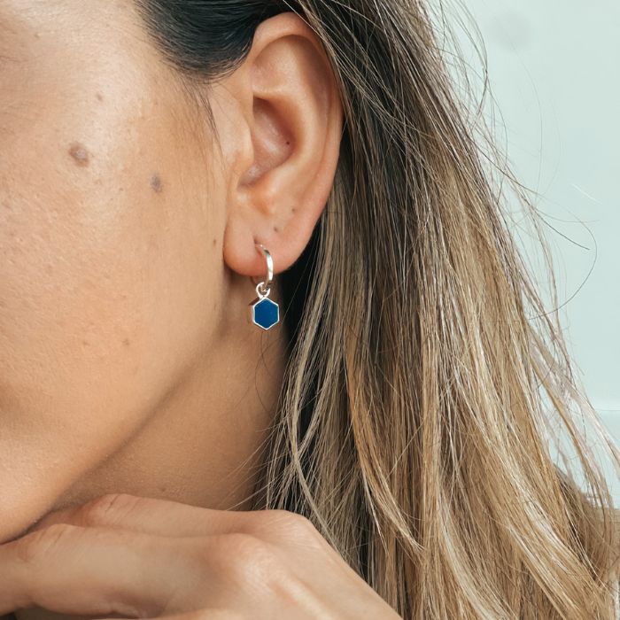 Charlotte ezüst fülbevaló - Lapis Lazuli - Indira