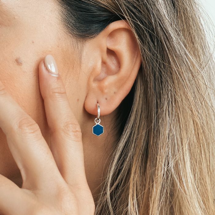 Charlotte ezüst fülbevalók - Lapis Lazuli - Indira