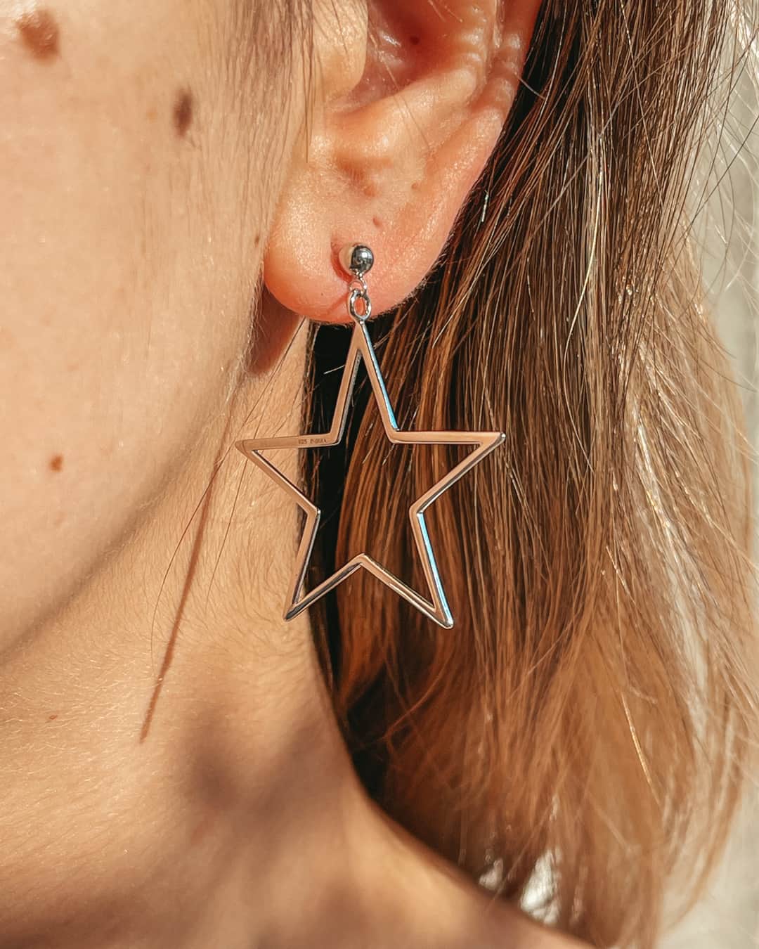 Cercei din argint Star Shape