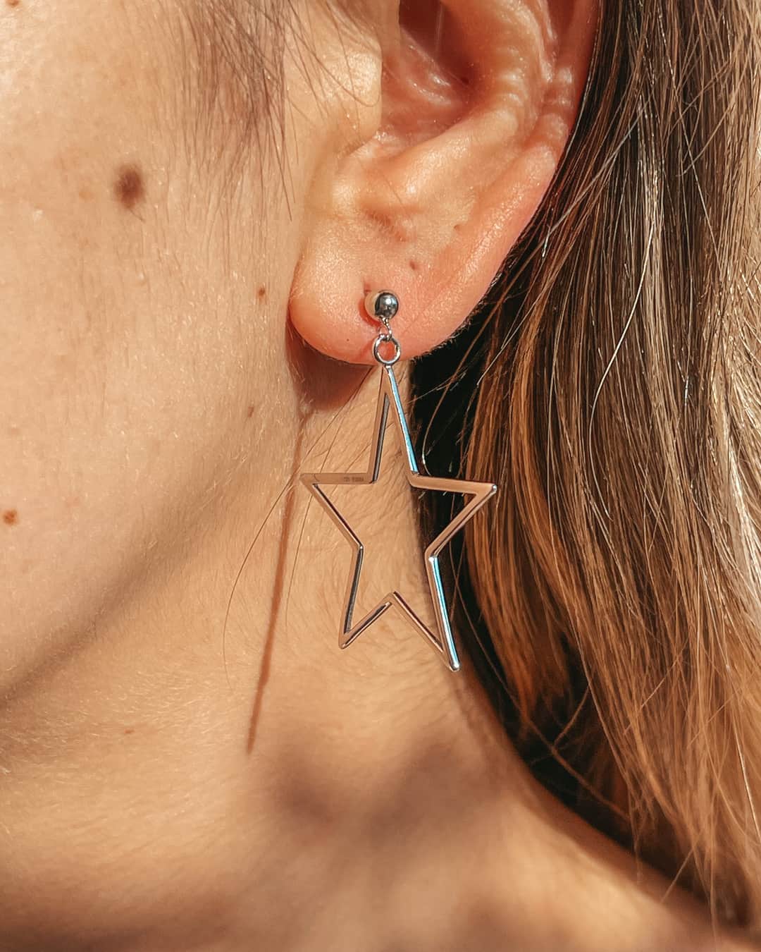 Cercei din argint Star Shape