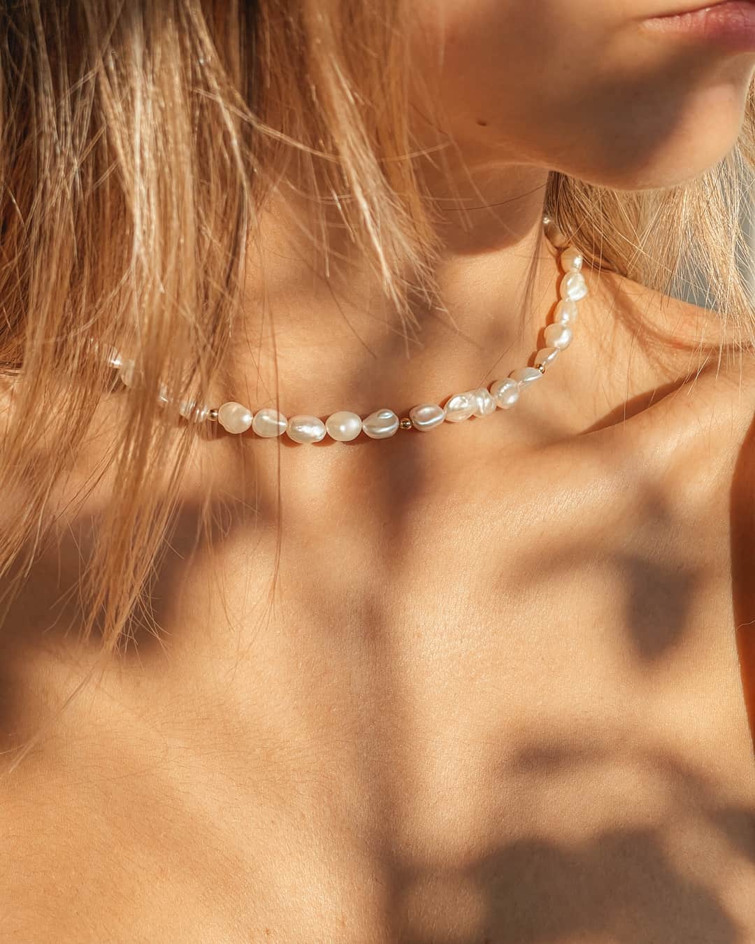 Colier din argint Golden Grace - Perle Naturale